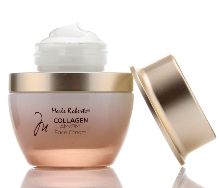 Merle Roberts Day and Night Face Cream with Collagen AntiAging face cream for Wrinkles Fine Lines Uneven Skin Tone and D