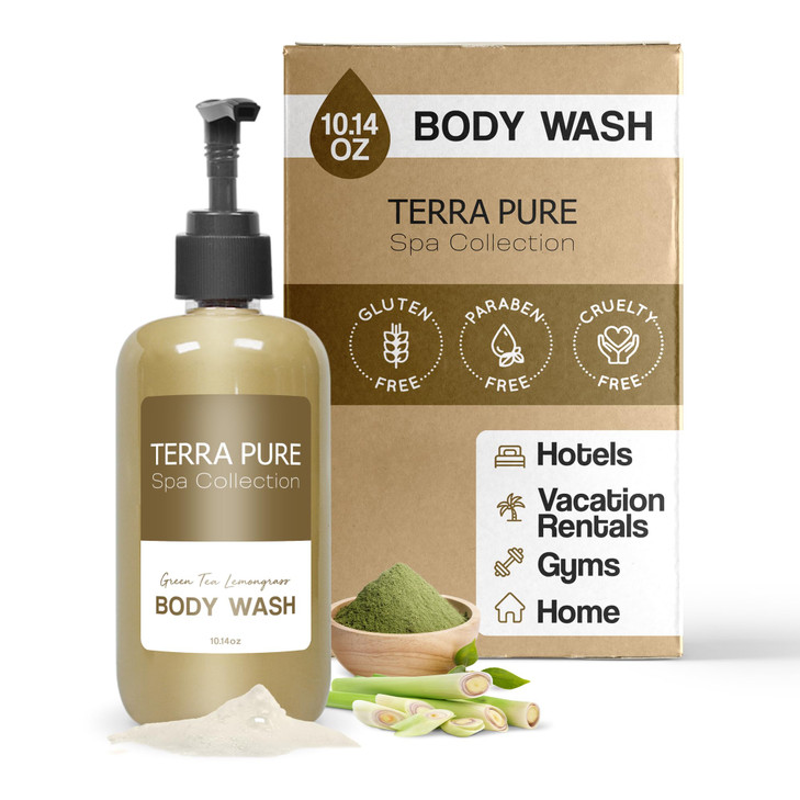 Terra Pure Body Wash Spa Collection Hotel Amenities in Pump Bottle 1014 oz 300 ml Single Bottle