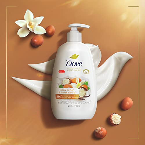 Dove Advanced Care Hand Wash Shea Butter Warm Vanilla 4 Count for Soft Smooth Skin More Moisturizers than the Leading Or