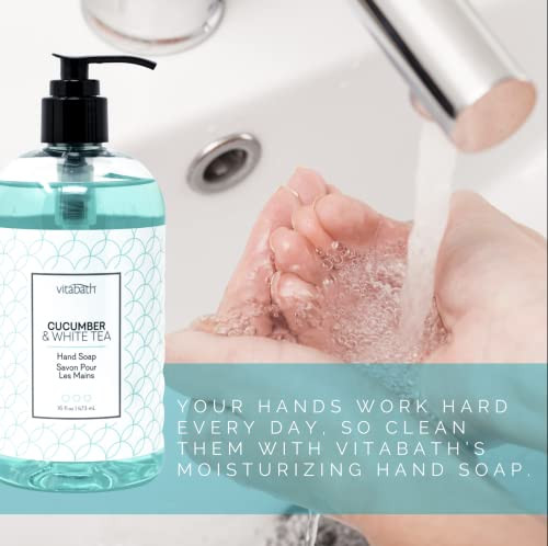 Vitabath CUCUMBER WHITE TEA 16 fl oz Liquid Hand Soap 4pk