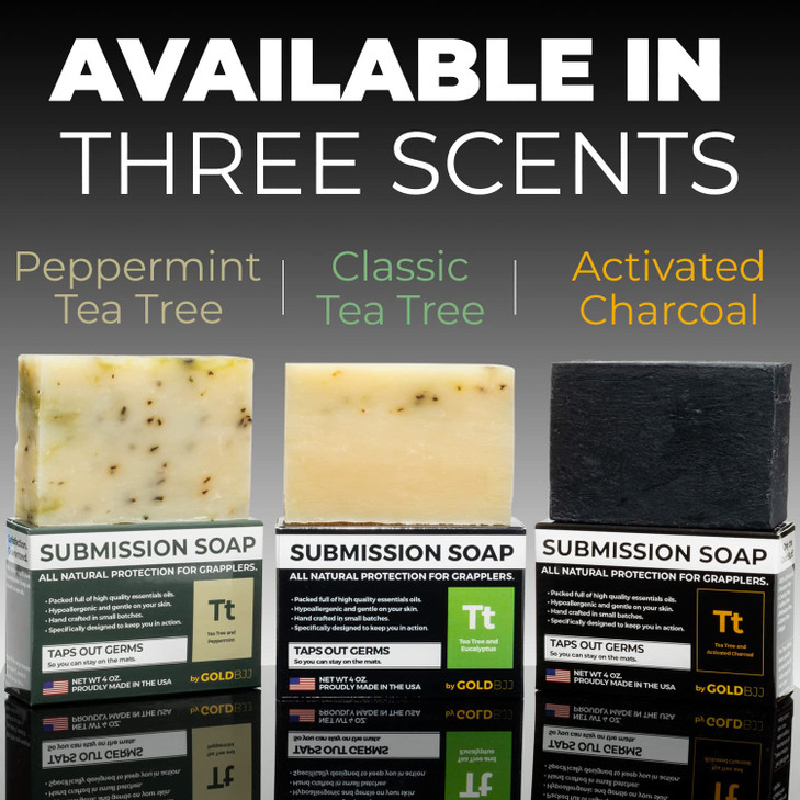 Premium Tea Tree Oil Soap USA Made Bar Soap for BJJ Jiu Jitsu Wrestling and Grappling Single 4 Ounce Soap Bar Peppermint