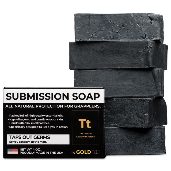 Premium Tea Tree Oil Soap USA Made Bar Soap for BJJ Jiu Jitsu Wrestling and Grappling 5Pack of 4 Ounce Soap Bars Activat
