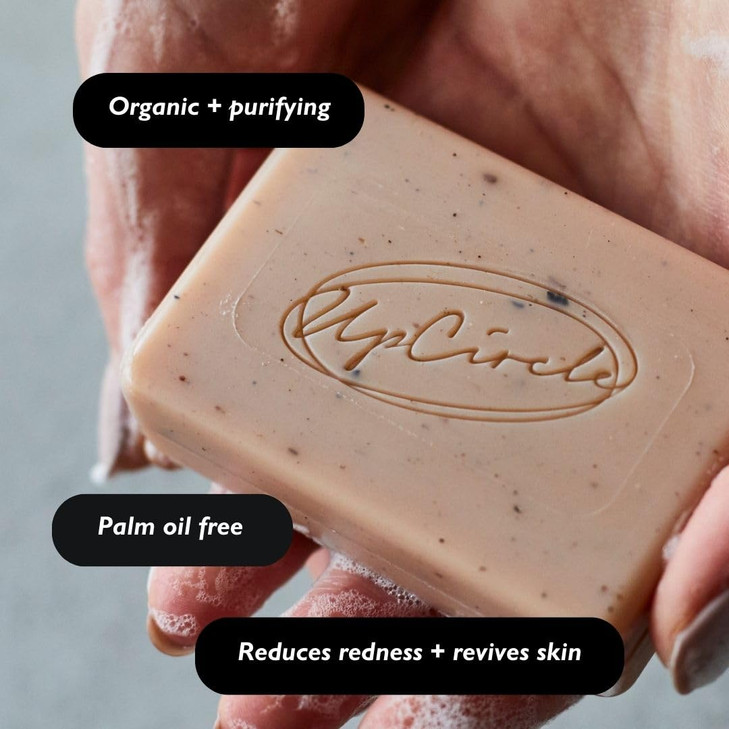 UPCIRCLE Cinnamon Ginger Chai Soap Bar 35oz Organic Vegan Cleanser For Face And Body French Pink Clay Glycerin Reducing