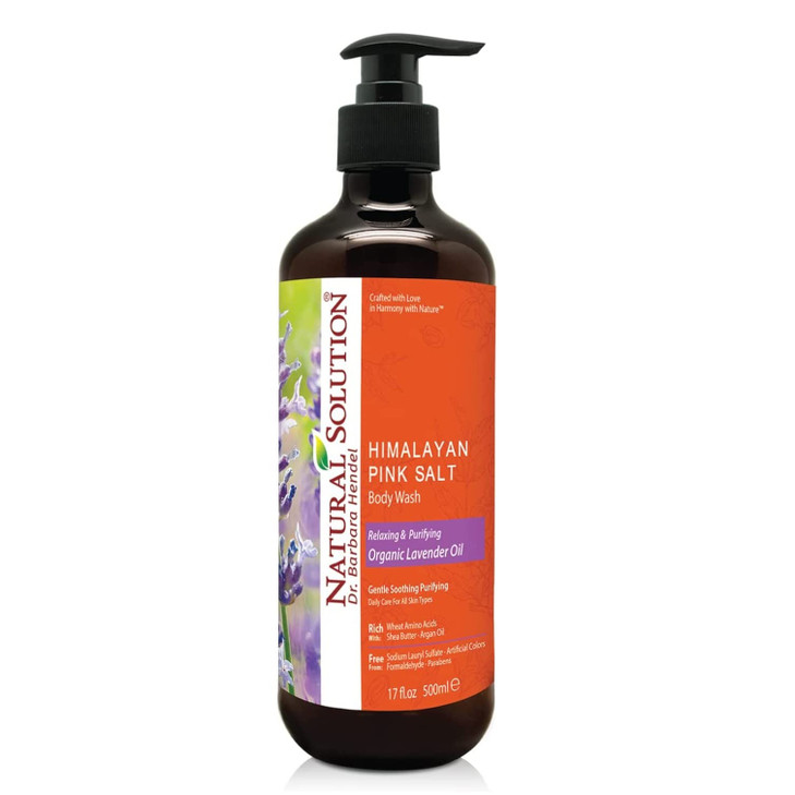 NATURAL SOLUTION Pink Salt Body Wash Relax Purifying Body Wash with Organic Lavender Oil 500 ml