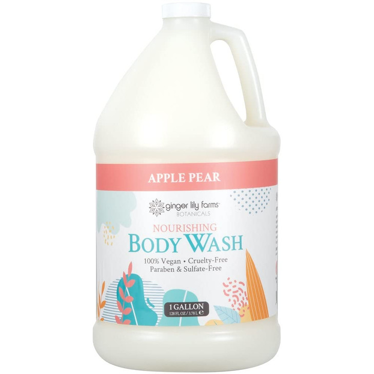 Ginger Lily Farms Botanicals Nourishing Body Wash 100 Vegan CrueltyFree Apple Pear Scent 1 Gallon Refill 128 fl oz
