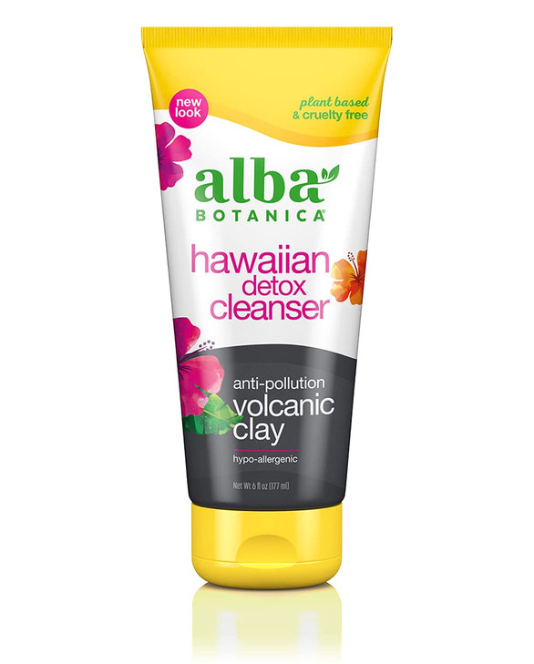 Alba Botanica Hawaiian Detox Cleanser AntiPollution Volcanic Clay 6 Oz