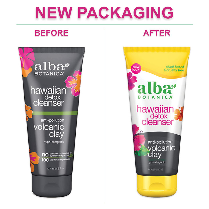 Alba Botanica Hawaiian Detox Cleanser AntiPollution Volcanic Clay 6 Oz