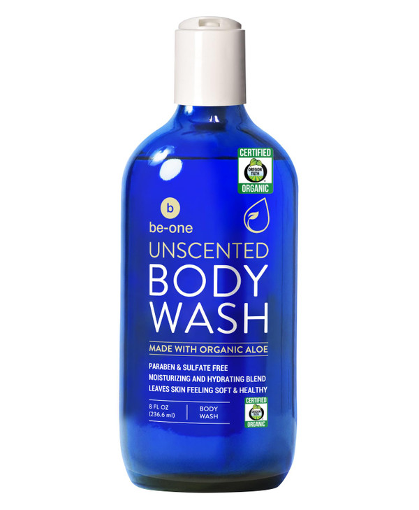Certified Organic Unscented Body Wash by BeOne Sensitive Skin Moisturizing Paraben Sulfate Free Vegan All Natural Soap F