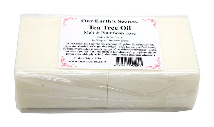 Our Earths Secrets 2 Lbs Melt and Pour Soap Base Tea Tree Oil