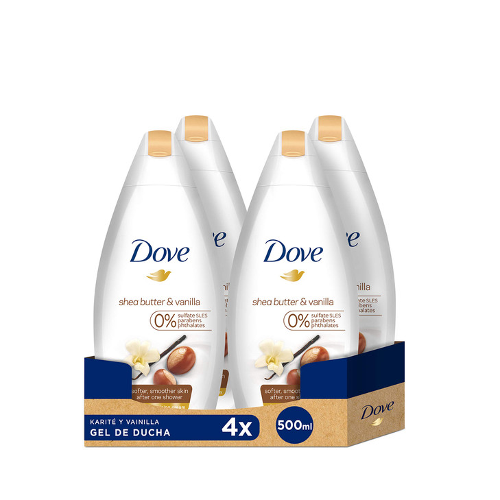 Dove Purely Pampering Body Wash Shea Butter with Warm White Vanilla 169 Oz Pack of 4