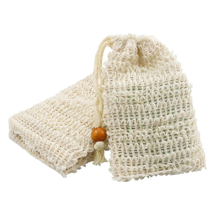 TCOTBE 2 Pack Soap Exfoliating Bag Natural Sisal Soap Saver Bag Zero Waste Mesh Bar Natural Soap Saver Soap Loofah Holde