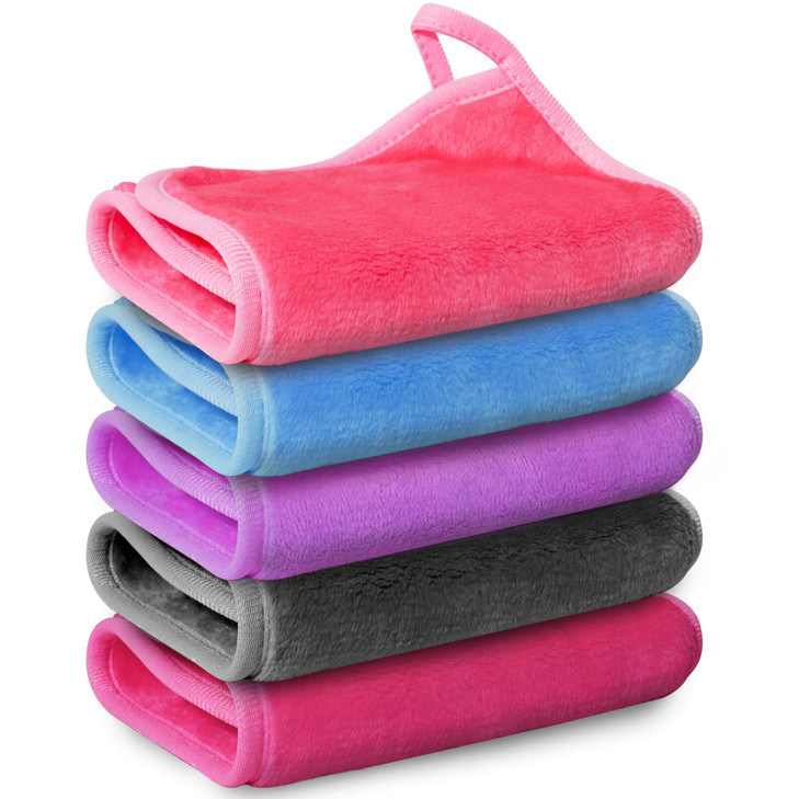 Nugilla Makeup Remover Cloth 13x7 Inch Reusable Makeup Remover Towels Microfiber Fast Drying Facial Washcloth Soft Face