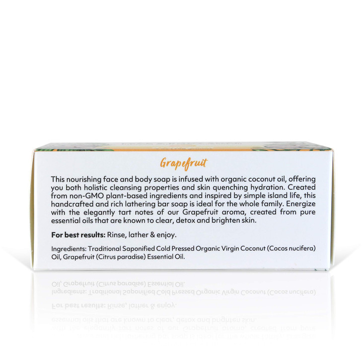 Coco Fiji Soap Bar for Face and Body Infused With Organic Coconut Oil Grapefruit Essential Oil Natural Soap for Moisturi