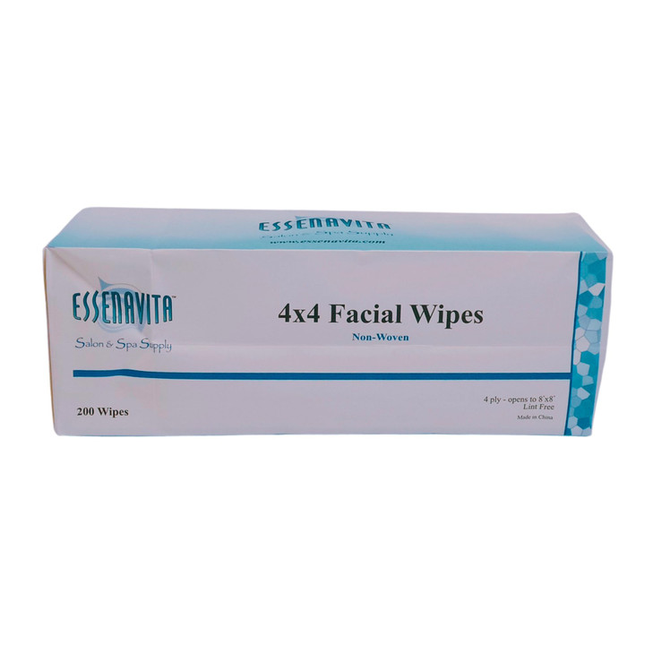 4x4 Biodegradable Esthetic Wipes 4 ply 200 per Pack Smooth Finish 100 Natural Rayon Recyclable Facial towelette