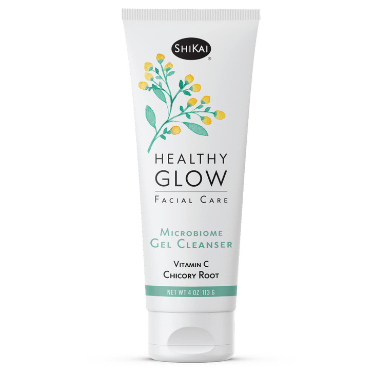 ShiKai Healthy Glow Microbiome Gel Face Cleanser 4oz Vitamin C for Even Skin Tone Gentle for Daily Use Nourish Hydrate D