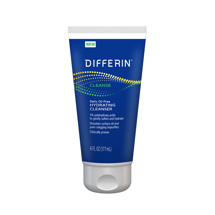 Differin Facial Cleanser Daily Oil Free Hydrating Face Wash by the makers of Differin Gel Gentle Skin Care for Acne Pron