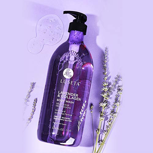 Luseta Lavender and Collagen Body Wash 338oz Lightly Scented Daily Moisturizing Body Cleanser to Soothe Relax