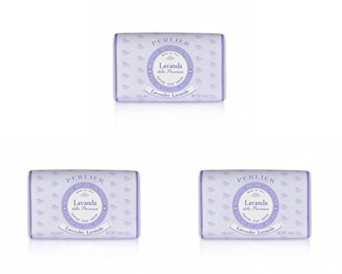 PerlierLavanda Lavender Scented Soap 44 Ounce 125gr Packages Pack of 3 Italian Import