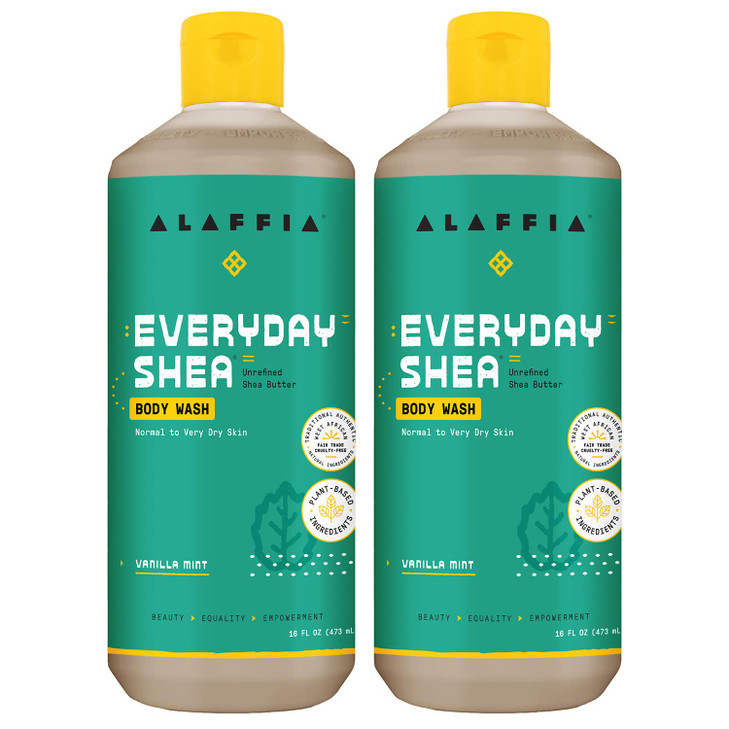 Alaffia Everyday Shea Body Wash Naturally Helps Moisturize and Cleanse Without Stripping Natural Oils with Fair Trade Sh