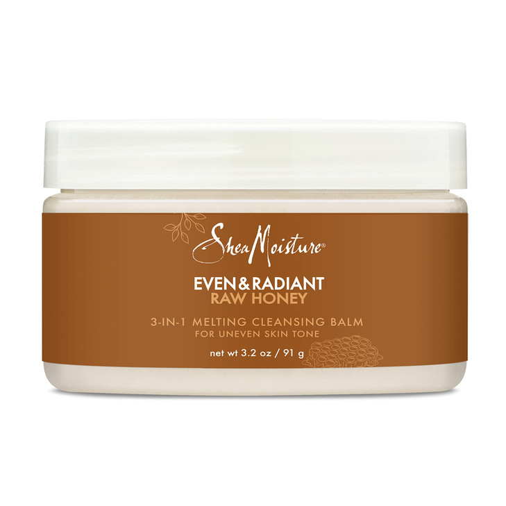 SheaMoisture Even and Radiant Face Cleanser For Uneven Skin Tone and Dark Spots 3in1 Cleansing Balm With Raw Honey 32 oz