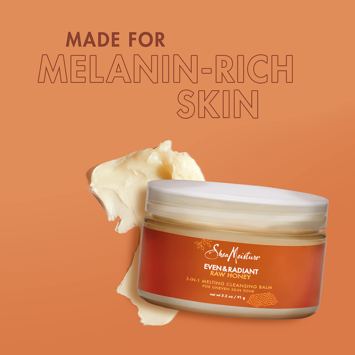 SheaMoisture Even and Radiant Face Cleanser For Uneven Skin Tone and Dark Spots 3in1 Cleansing Balm With Raw Honey 32 oz