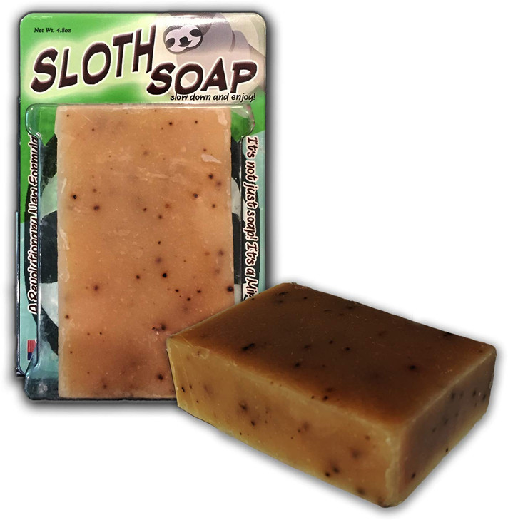 Gears Out Bodacious Bath Sloth Soap Handcrafted Bath Soap Made with Coffee Grounds 1 Bar