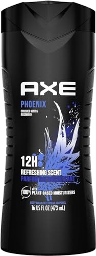 AXE Body Wash 12h Refreshing Scent Phoenix Crushed Mint and Rosemary Mens Body Wash with 100 percent PlantBased Moisturi