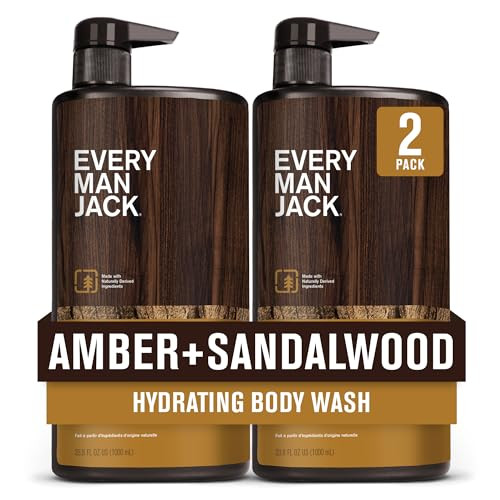 Every Man Jack Nourishing Amber Sandalwood Mens Body Wash for All Skin Types Cleanse Nourish and Hydrate Skin with Natur