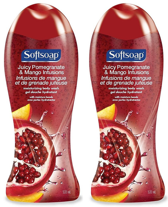 Softsoap Body Wash Juicy Pomegranate and Mango Infusions 18 fl ozpack of 2