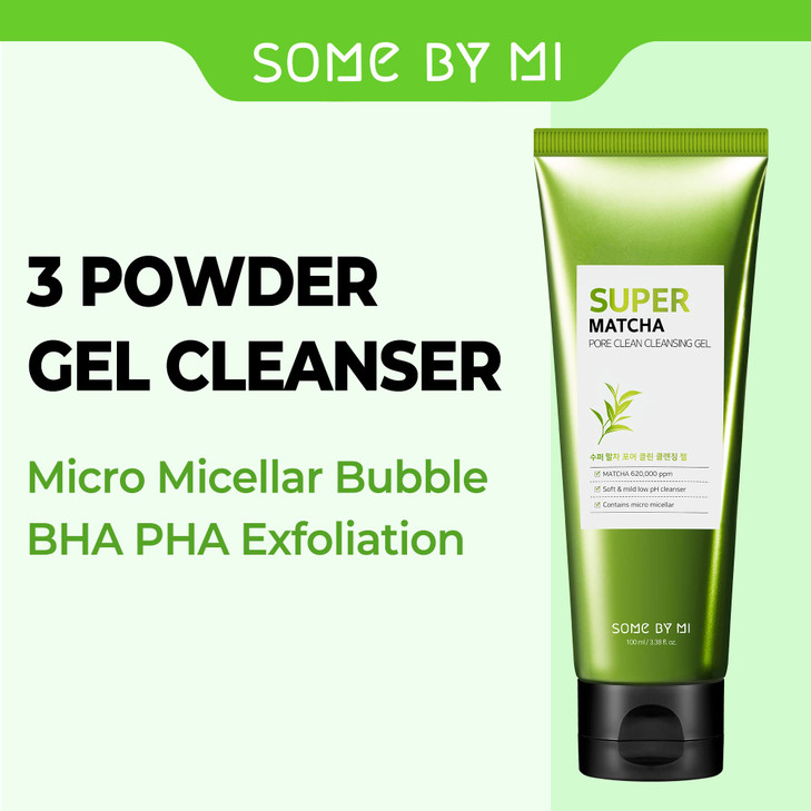 SOME BY MI Super Matcha Pore Clean Cleansing Gel 338Oz 100ml Made from Matcha Extracts for Sensitive Skin Mild Daily Fac