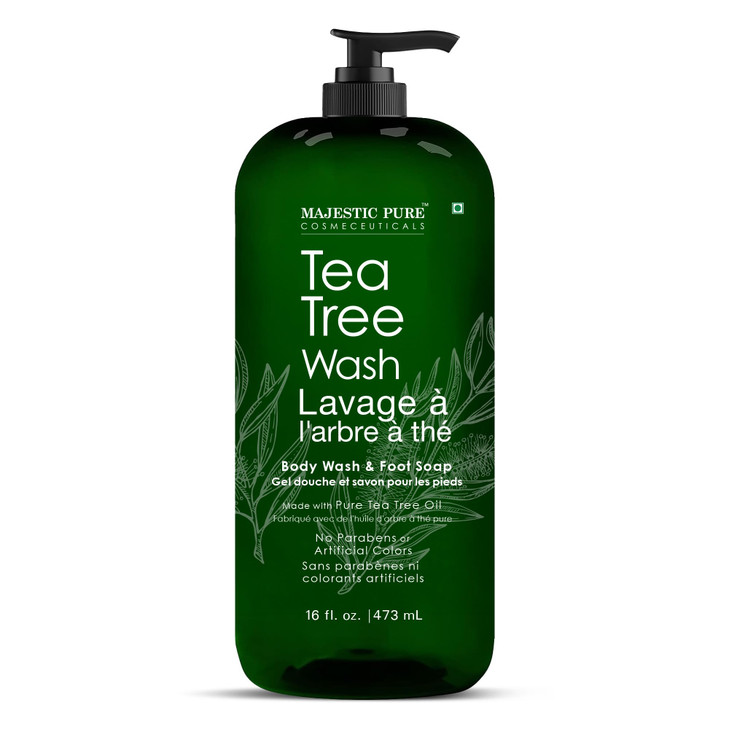 Majestic Pure Tea Tree Body Wash Formulated to Combat Dry Flaky Skin Soothes Nourishes and Moisturizes Irritated Chapped
