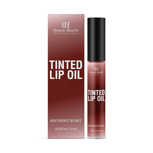 Botanic Hearth Tinted Lip Oil | Moisturizing Lip Gloss Oil For Dry Lips | Deep Red Gloss | Lightweight & Non Greasy | 0.3Fl Oz online at globaldelivered