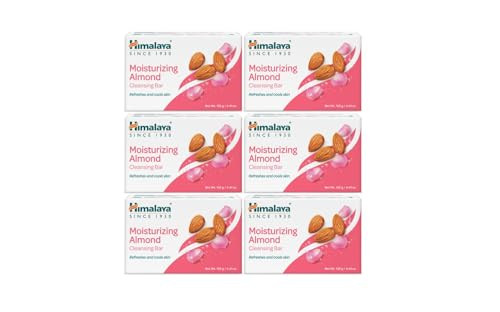 Himalaya Moisturizing Almond Cleansing bar Body Soap for Soft and HealthyLooking Skin 441 oz125 g 6 Pack