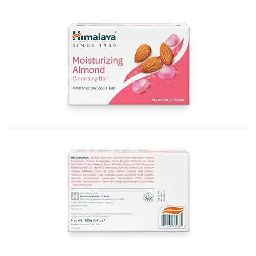 Himalaya Moisturizing Almond Cleansing bar Body Soap for Soft and HealthyLooking Skin 441 oz125 g 6 Pack