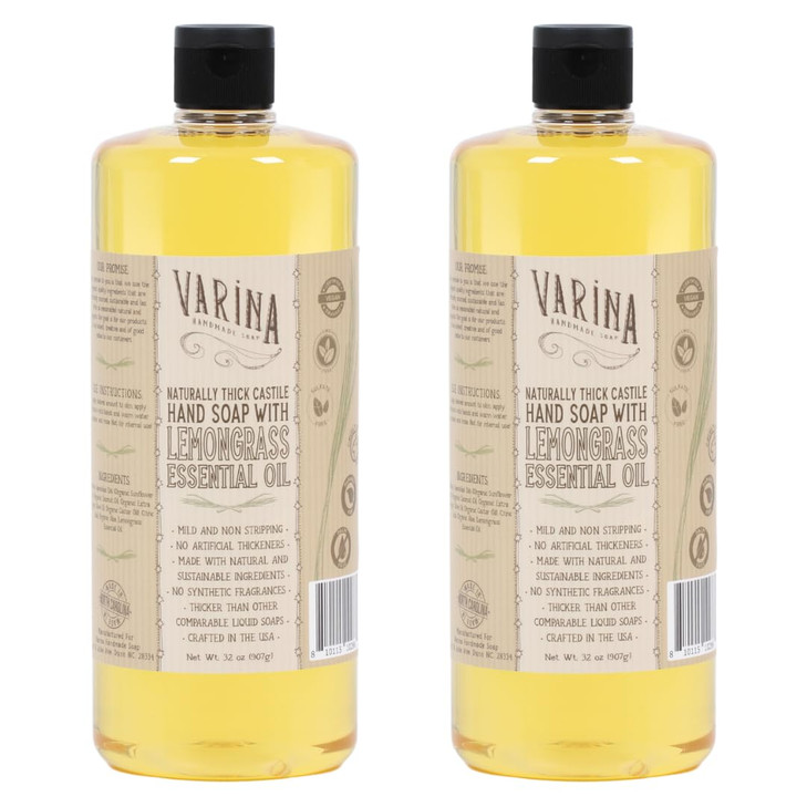 Varina Liquid Soap Liquid Organic Castile Soap Lemongrass 32oz