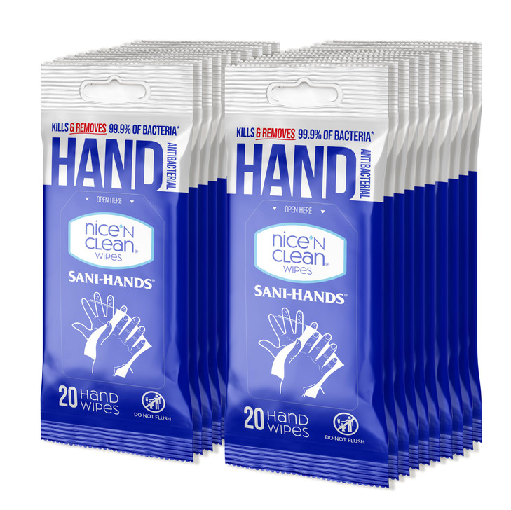 Nice N Clean Sensitive Skin Wet Hand Wipes Infused with Aloe Vitamin E Blue 400 Count