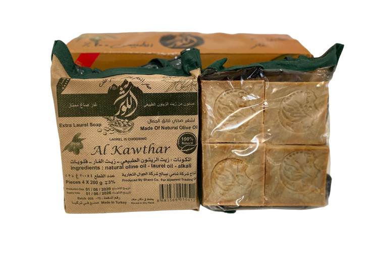 ALKAWTHAR Laurel Soap Bars Set of 4 Natural 30 Laurel Oil 70 Olive Oil Traditional Production