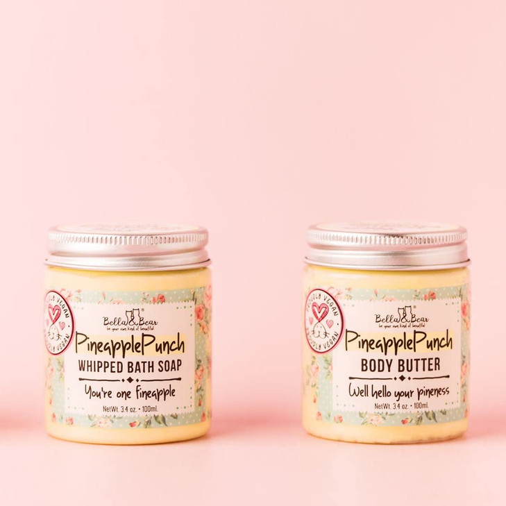 Bella Bear Pineapple Whipped Soap Paraben Free CrueltyFree Vegan Body Wash And Shave Cream 34 oz