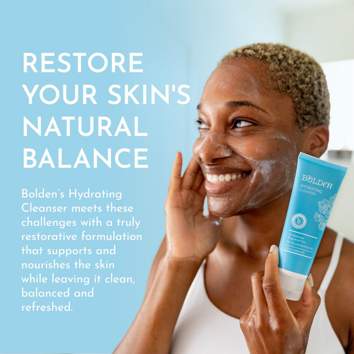 BOLDEN Hydrating Cleanser Moisturizing Daily Face Wash for Dry Sensitive Skin NonStripping Fragrance Free 34 fl oz