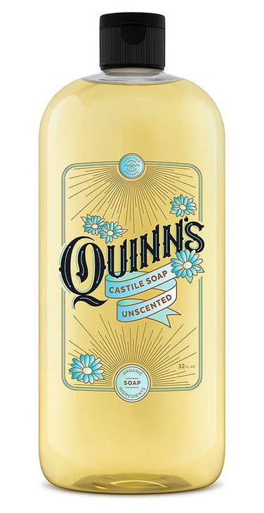 Quinns Pure Castile Organic Liquid Soap 32 ounce Unscented