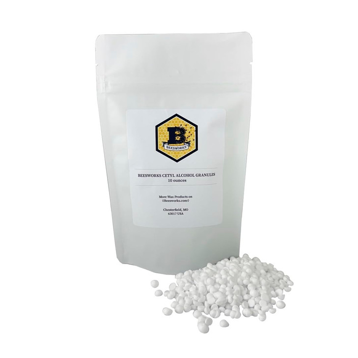 Beesworks Cetyl Alcohol 10 Ounces 0625 lbs 100 Pure Cetyl Alcohol Granules for DIY Soaps Lotions Conditioners and Creams
