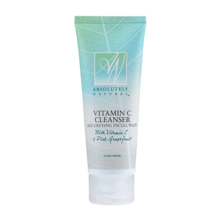 Absolutely Natural Vitamin C Cleanser Anti Aging Face Wash for Clear Skin Made with Aloe Vera Coconut Grapefruit Exfolia