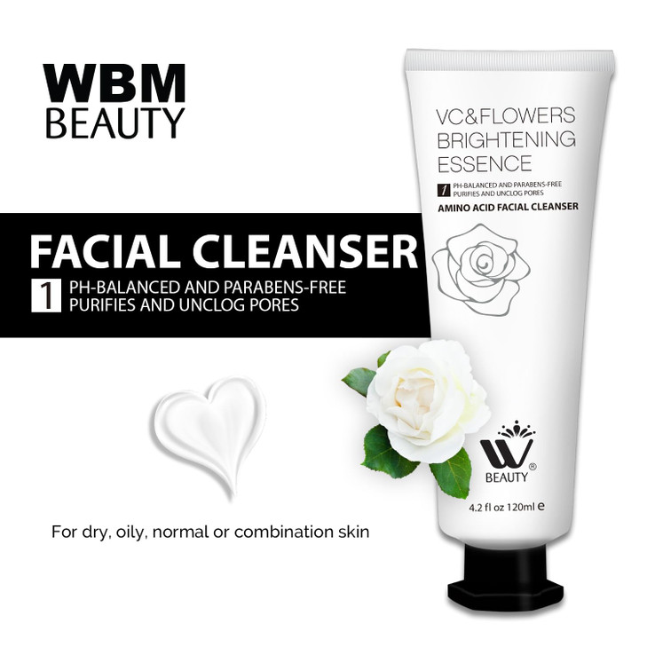 WBM Facial Cleanser with Amino Acid Perfect AntiAging Skin Brightening and Wrinkle Reducing Acne Daily Face Wash for All