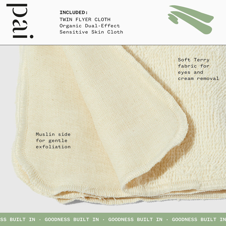 Pai Skincare The Twin Flyer Organic DualEffect Face Cloth Natural Vegan Sensitive Skincare 3 Pack