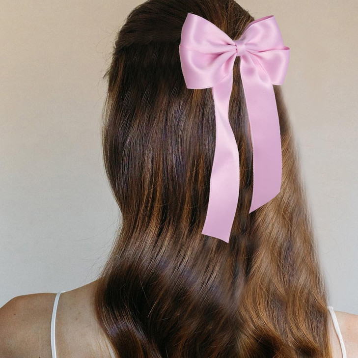 Bmobuo Hair Clip - Hair Bows for Women, Soft Satin Ribbons Clips with Coquette Bows - Balletcore Aesthetics Blue, Black, White - 3 Count online at globaldelivered