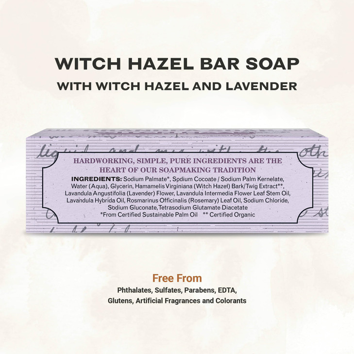 The Grandpa Soap Company Witch Hazel Bar Soap Tones and Rejuvenates Skin With Witch Hazel and Lavender Provides a Relaxi