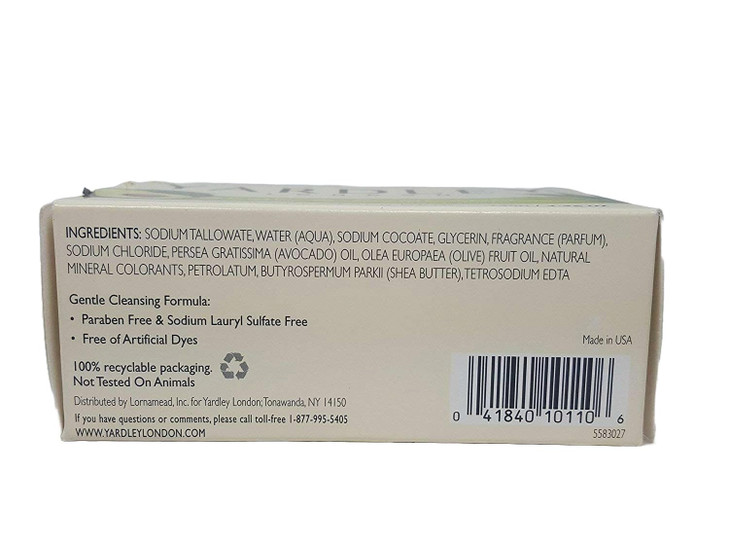 Yardley London Fresh Aloe Bar Aloe Avocado 425 oz 4 ct