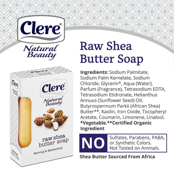 Clear Natural Beauty Soap Raw Shea Butter Soap 4 Pack