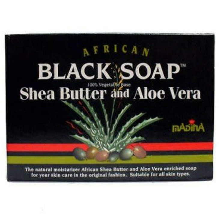 Madina African Black Soap Shea Butter and Aloe Vera 35 oz
