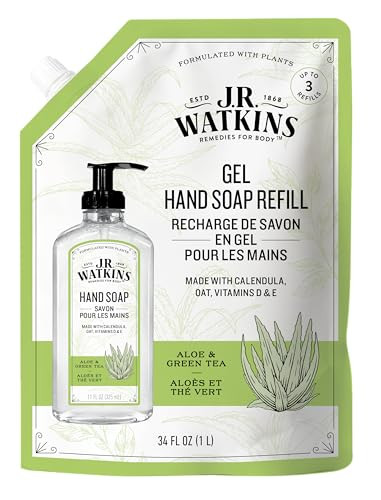 JR Watkins Hand Soap Refill Aloe and Green Tea 34 fl Ounce